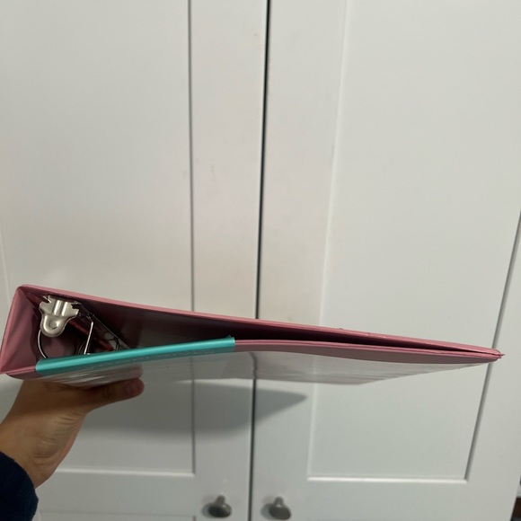 PINK YOOBI binder new 1 inch binder pink with pockets school organized supply - Picture 3 of 8